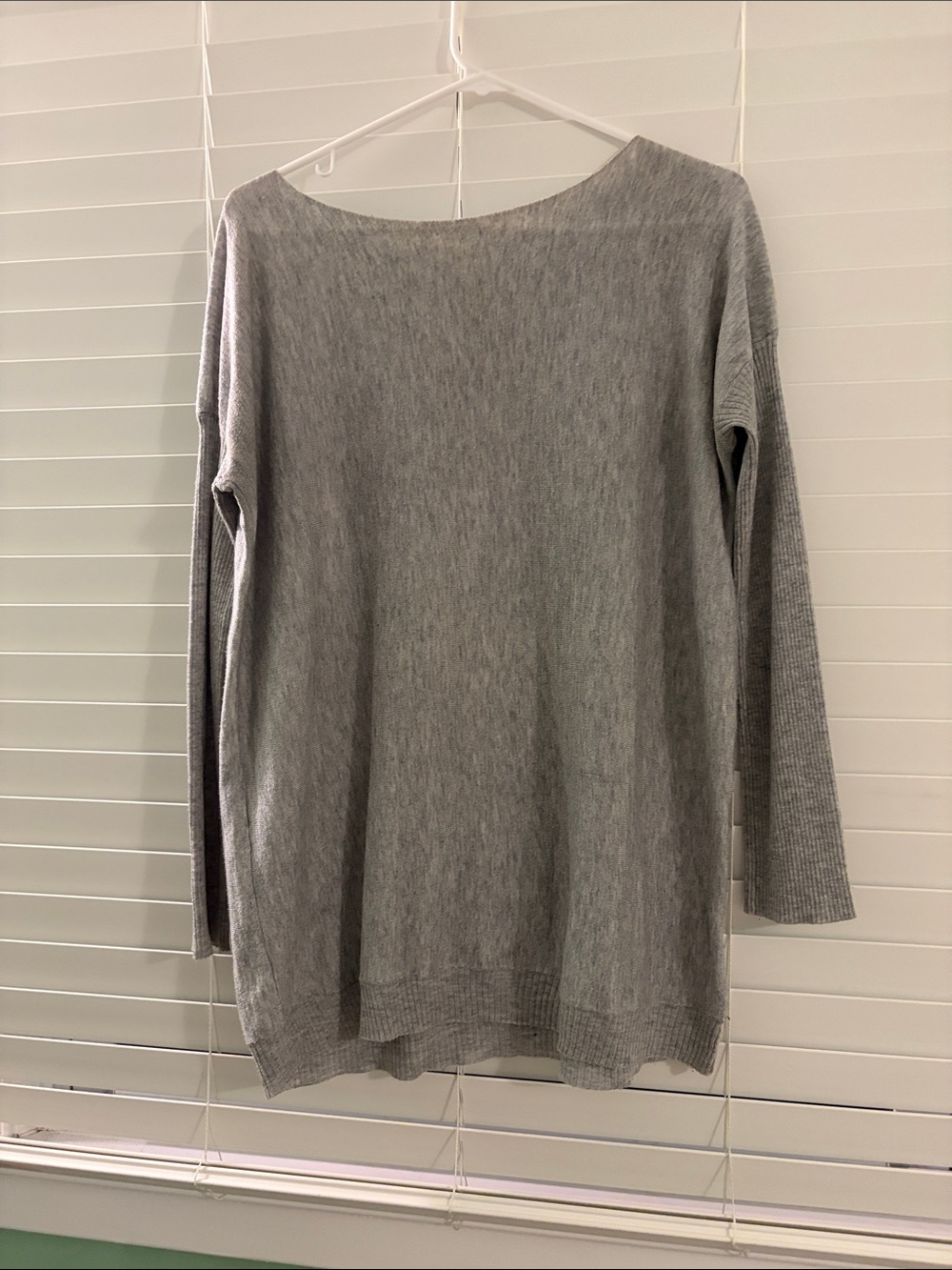 Nicole Heather Gray Knit V-Neck Tunic
